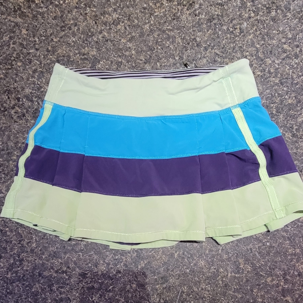 Lululemon Pace Rival Tennis Skirt, 4-Regular, SeaWheeze Color Block